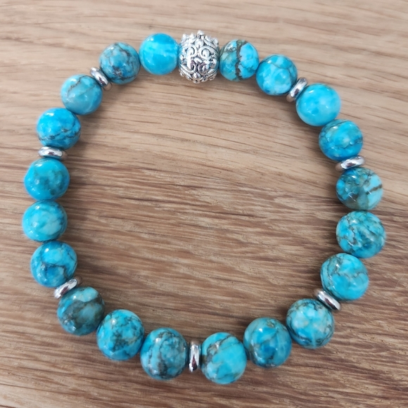 Hand Crafted Jewelry Handcrafted Turquoise Beads Bracelet Stones For Calming Grounding